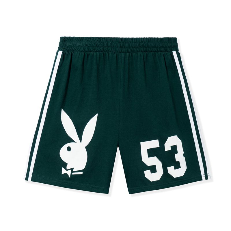 Bermudas Playboy 1953 Deporte Hombre Negros Blancos | 0624-ILRAT