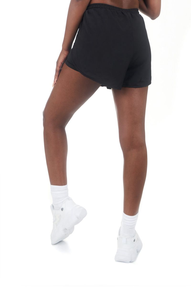 Bermudas Playboy Active Runners Mujer Negros | 3984-MUYAJ