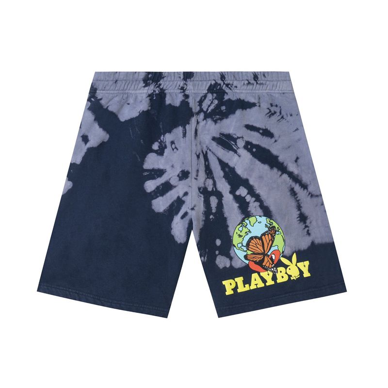 Bermudas Playboy Au Naturel Sweat Hombre Negros Morados | 7324-UTDIN