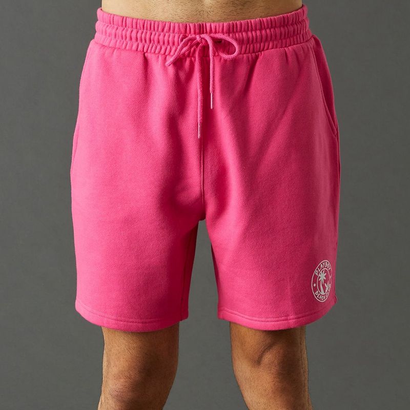 Bermudas Playboy Beach Club Graphic Hombre Rosas | 6407-XZWUT