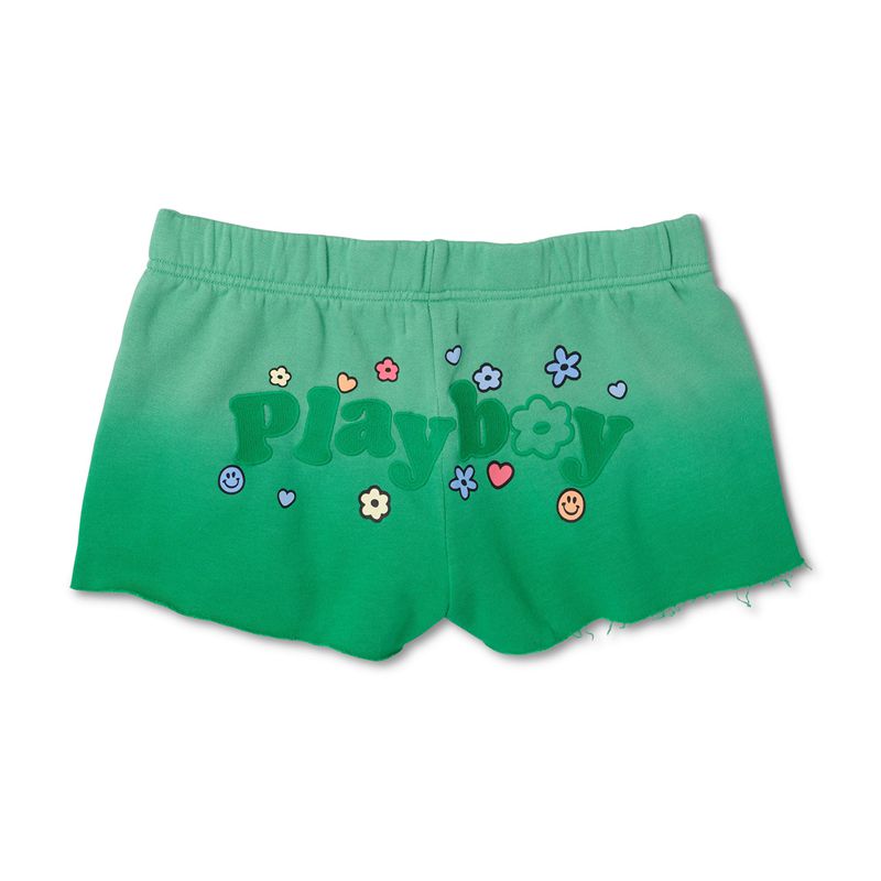 Bermudas Playboy Camp Mini Sweats Mujer Verdes | 4162-PMSBA