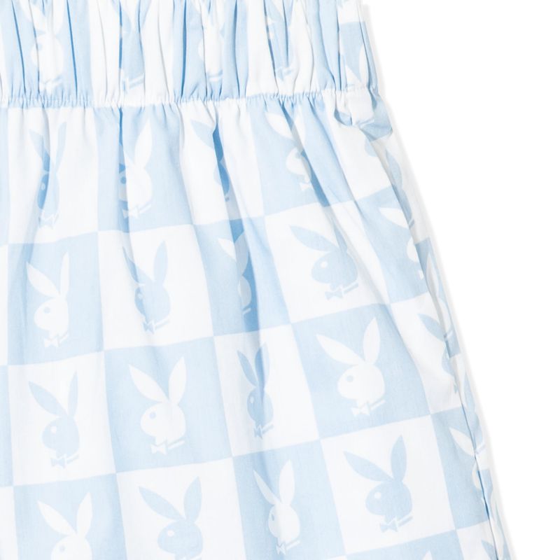 Bermudas Playboy Checker Rabbit Head Hombre Blancos Azules | 1940-QEHYJ