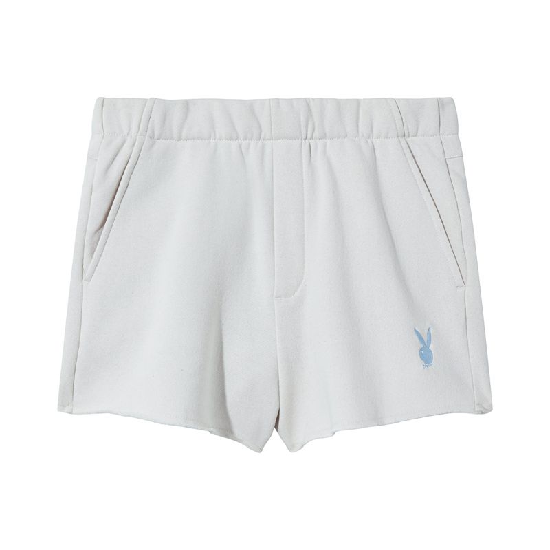 Bermudas Playboy Club Sweat Mujer Blancos | 9028-XSIAZ