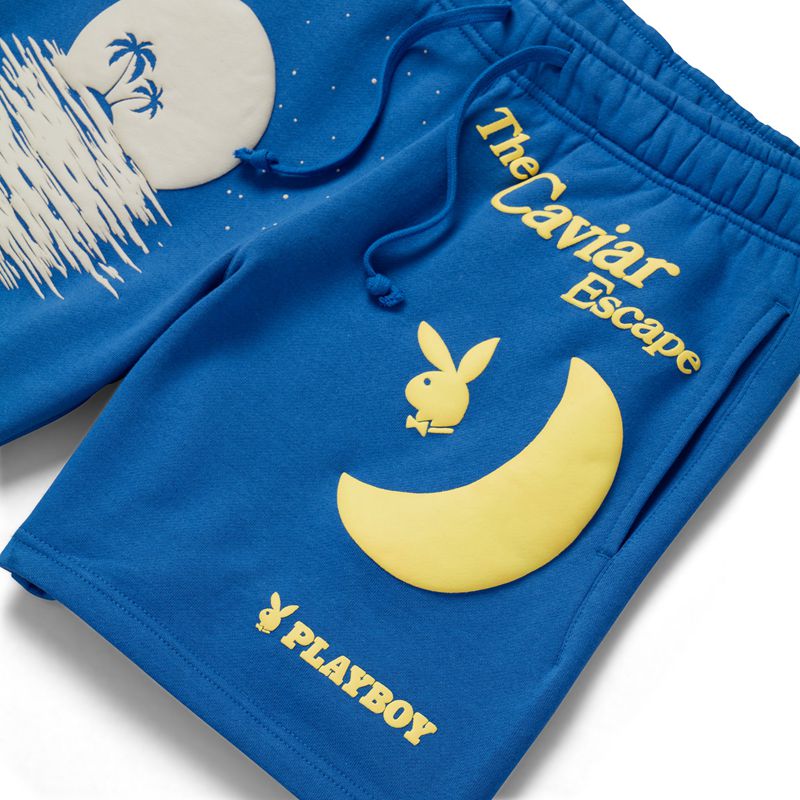 Bermudas Playboy Escape Sweats Hombre Azul Marino | 1082-LQWXZ