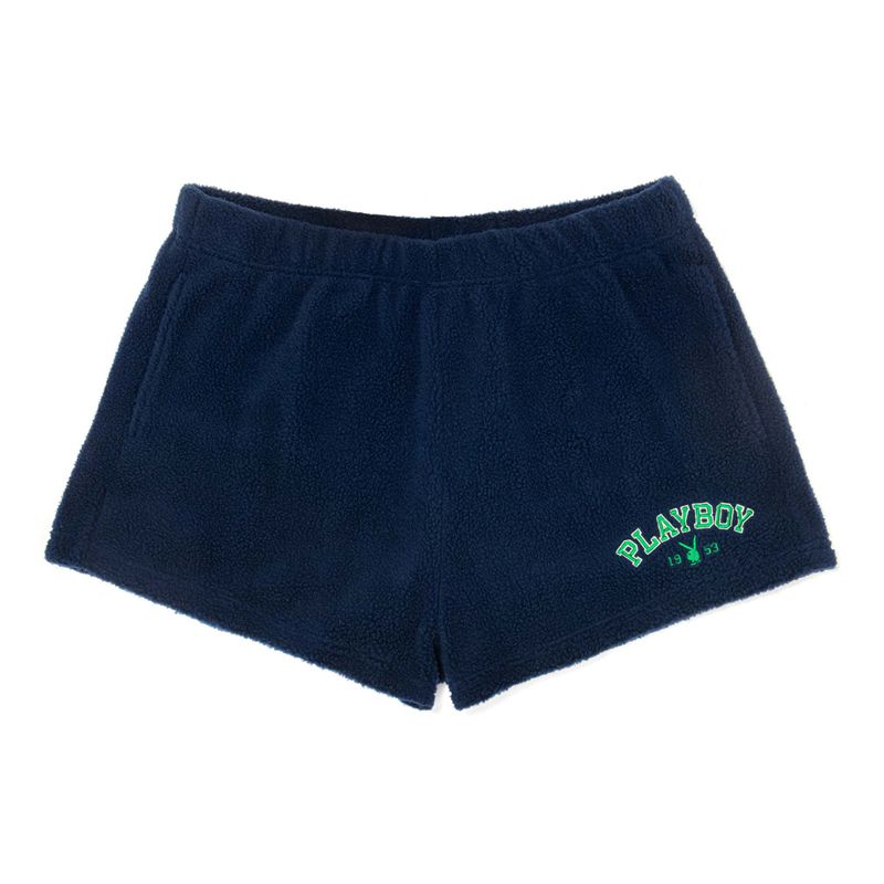 Bermudas Playboy Fleece Sweats Mujer Azules | 9012-NJCBK