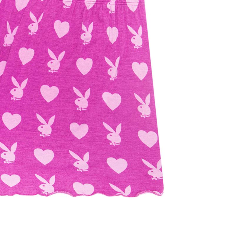 Bermudas Playboy Heart Bunny Sleeps Mujer Morados Oscuro | 0875-XEQCA