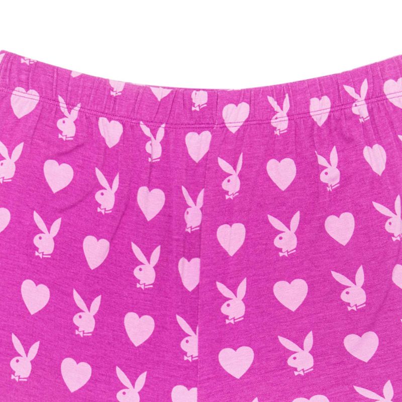 Bermudas Playboy Heart Bunny Sleeps Mujer Morados Oscuro | 0875-XEQCA