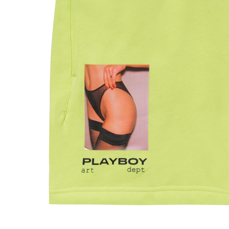 Bermudas Playboy Invite Only Sweats Hombre Verdes | 5208-ETWFR