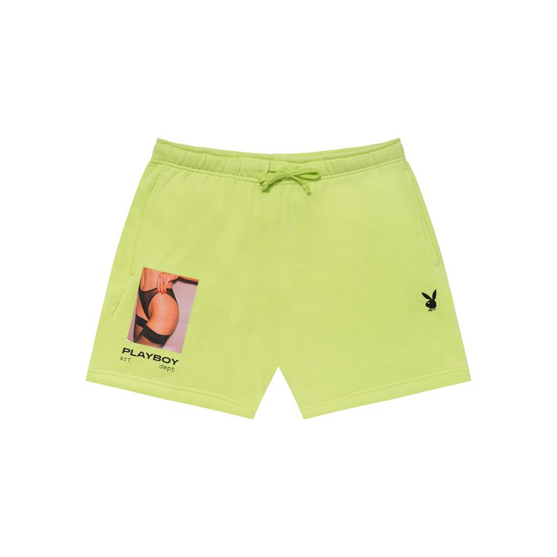 Bermudas Playboy Invite Only Sweats Hombre Verdes | 5208-ETWFR