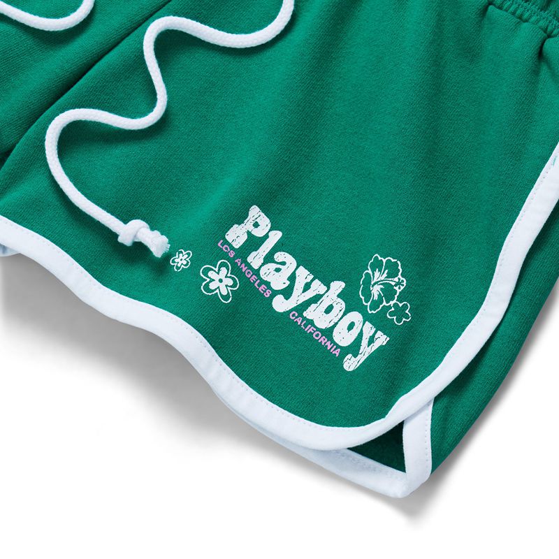 Bermudas Playboy Island Dolphins Mujer Blancos Verdes | 2163-EZRMG