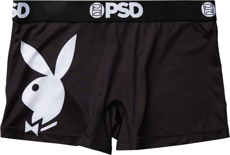 Bermudas Playboy Logo Boy Mujer Negros Blancos | 8420-VTKLQ