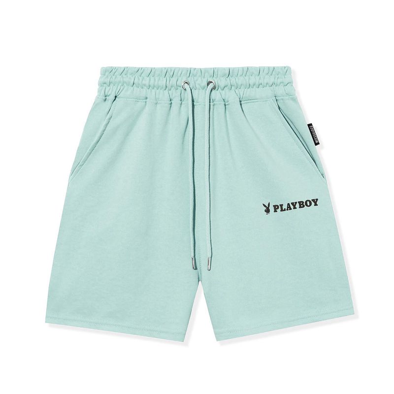 Bermudas Playboy Logo Boyfriend Mujer Azules Claro | 1602-OMLFG