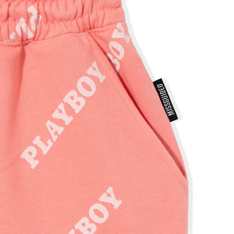 Bermudas Playboy Masthead Boyfriend Mujer Rosas | 5410-LPEMW