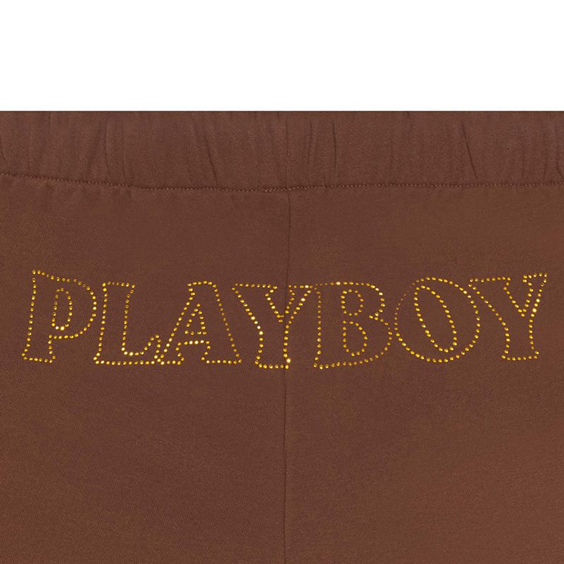 Bermudas Playboy Masthead Sweat Mujer Chocolate | 4278-DTZWV