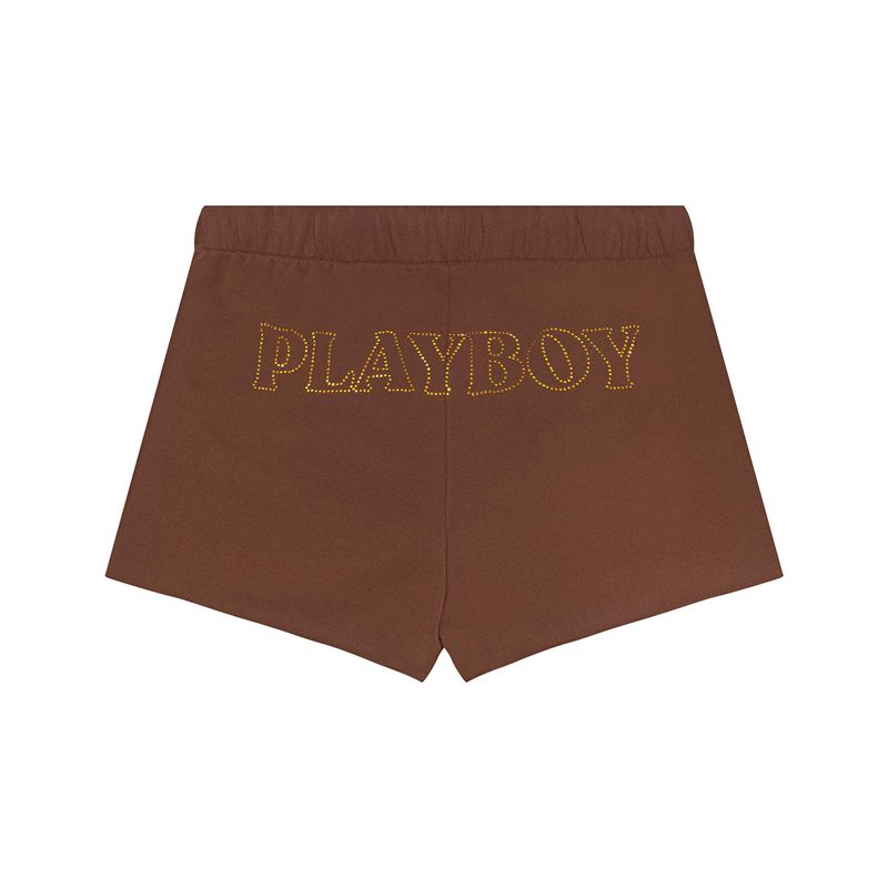 Bermudas Playboy Masthead Sweat Mujer Chocolate | 4278-DTZWV