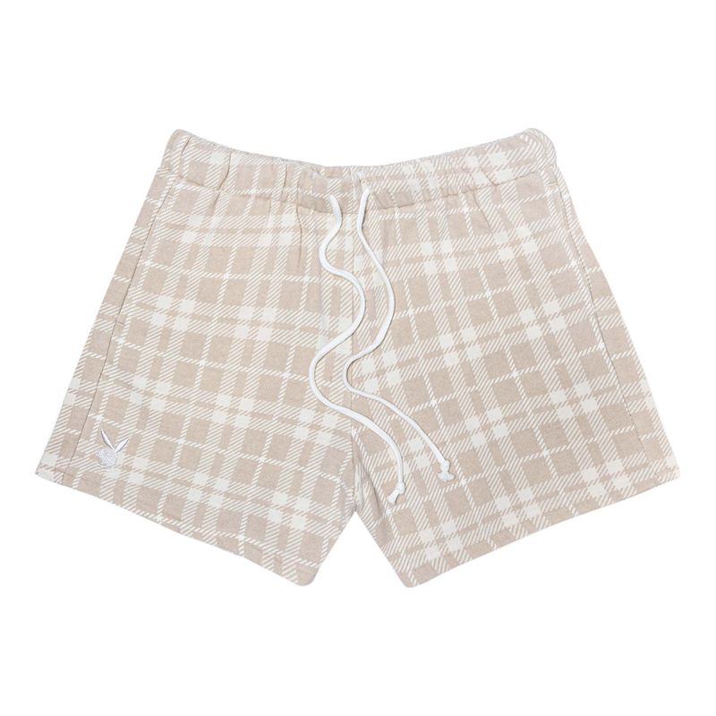 Bermudas Playboy Oversized Plaid Mujer Marrom | 8360-LRXGT