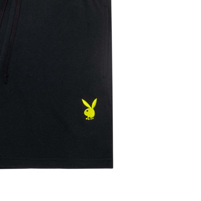 Bermudas Playboy Private Party Sweats Hombre Negros Blancos | 3265-VQIZC