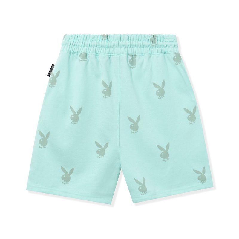 Bermudas Playboy Rabbit Head Boyfriend Mujer Verdes | 9305-JGDXY