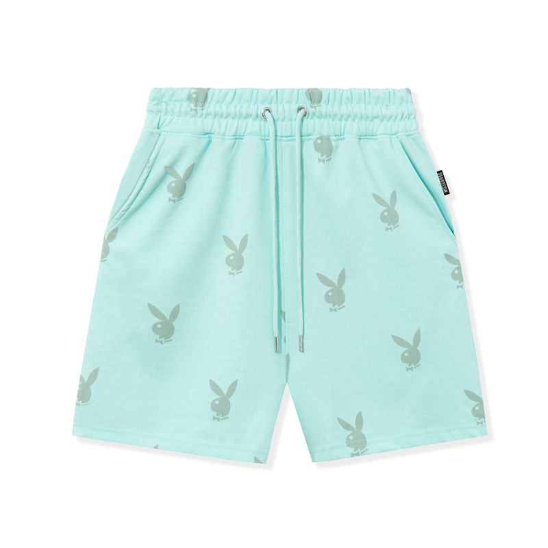 Bermudas Playboy Rabbit Head Boyfriend Mujer Verdes | 9305-JGDXY