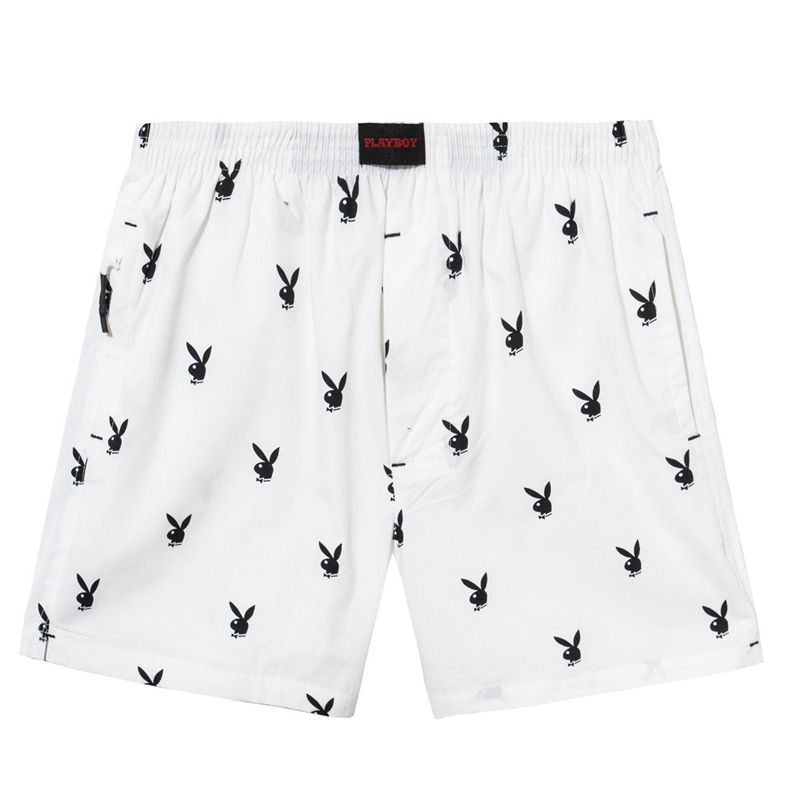 Bermudas Playboy Repeating Rabbit Head Lounge Hombre Azules | 1239-VJTSQ