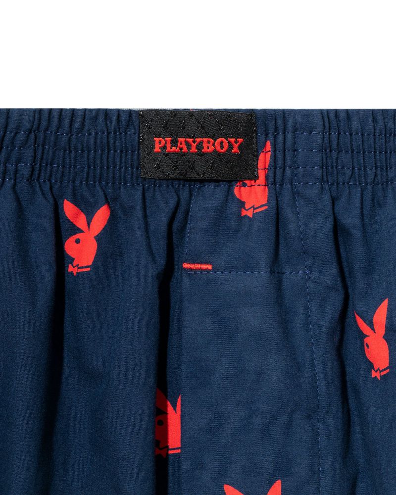 Bermudas Playboy Repeating Rabbit Head Lounge Hombre Azules | 1239-VJTSQ