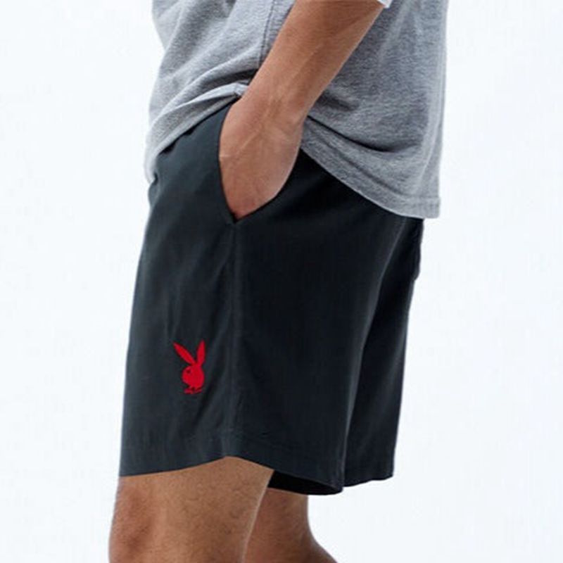 Bermudas Playboy Retreat Hombre Negros | 2563-JXLPB