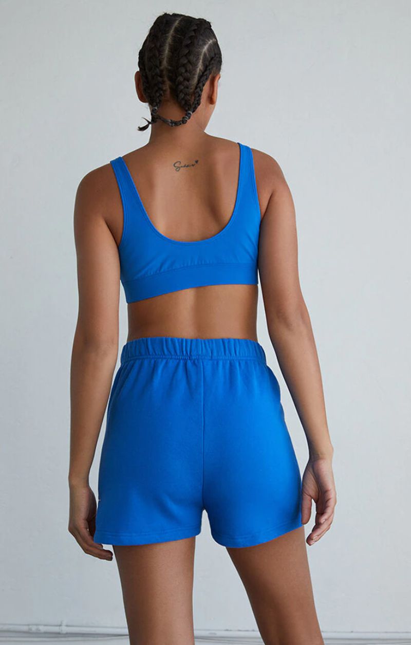 Bermudas Playboy Slim Sweats Mujer Azules | 2948-XCFHJ