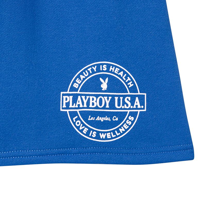 Bermudas Playboy Slim Sweats Mujer Azules | 2948-XCFHJ