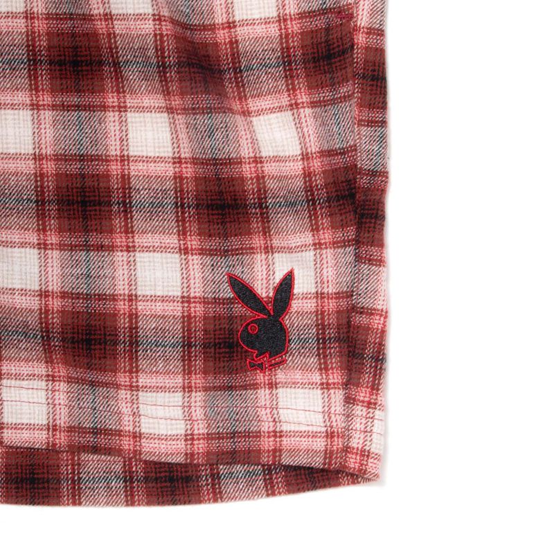 Bermudas Playboy State Line Flannel Hombre Rojos | 1285-WGBRM