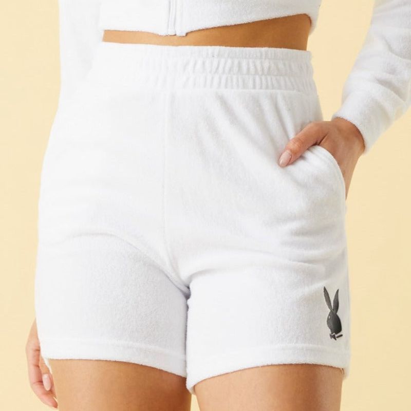 Bermudas Playboy Terry Longline Mujer Marrom | 8073-SDEVW