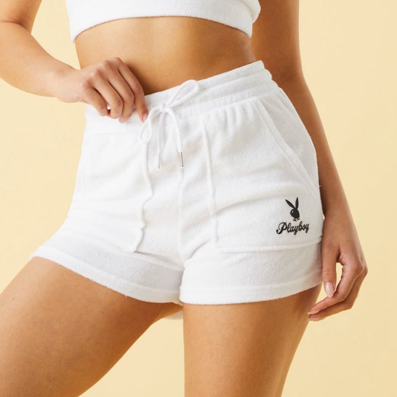 Bermudas Playboy Terry Mujer Marrom | 0189-NAEQT