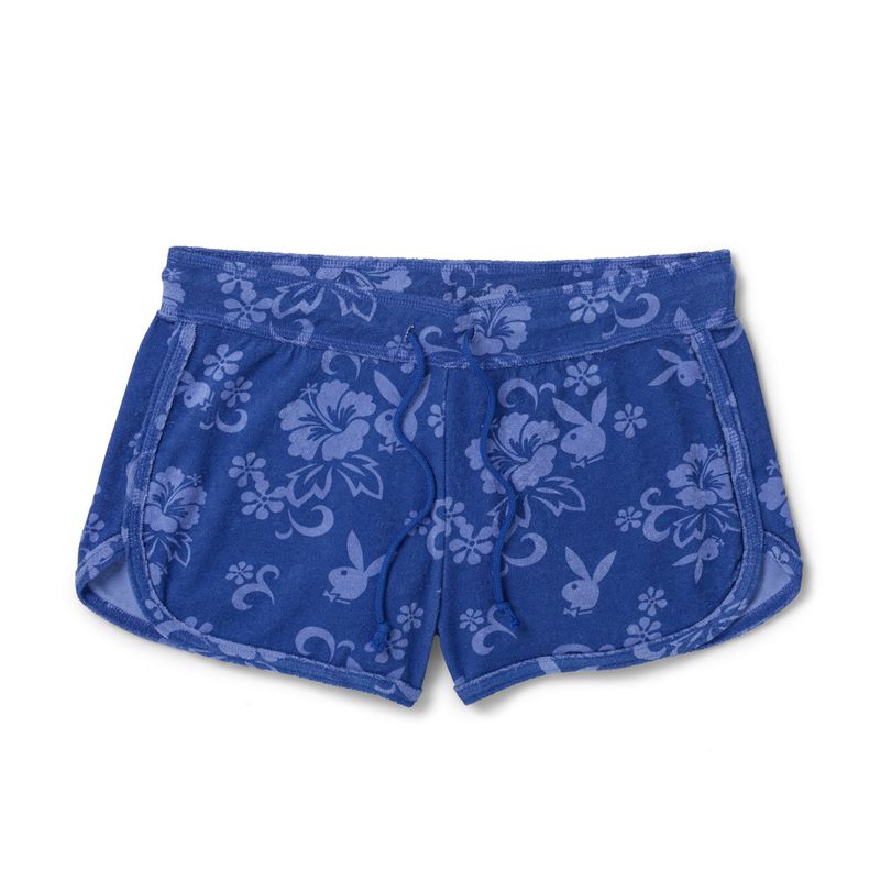 Bermudas Playboy Tropicana Terry Sweats Mujer Azules | 5917-XDZNB