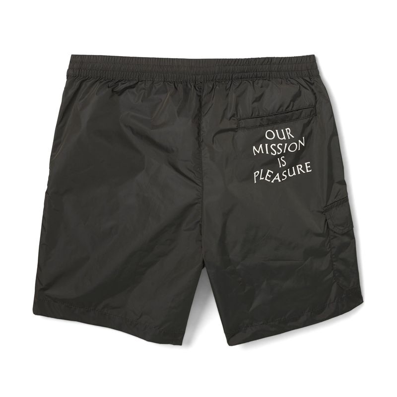 Bermudas Playboy Woven Pocket Nylon Hombre Negros | 7054-JKFVC