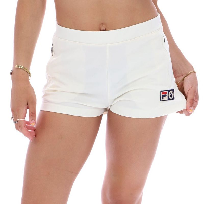 Bermudas Playboy X Fila Jeana Mujer Blancos | 1570-HALCI