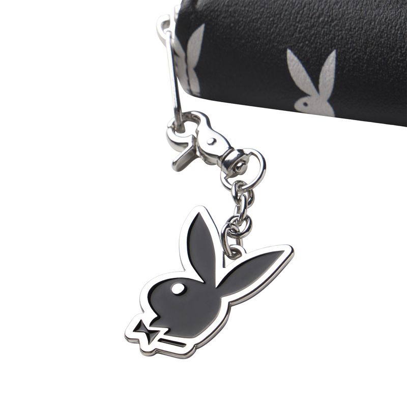 Bolsas De Mano Playboy All Over Bunny Charm Wallet Mujer Negros Blancos | 8162-RBLMF