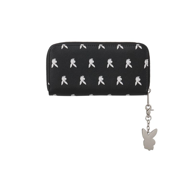 Bolsas De Mano Playboy All Over Bunny Charm Wallet Mujer Negros Blancos | 8162-RBLMF