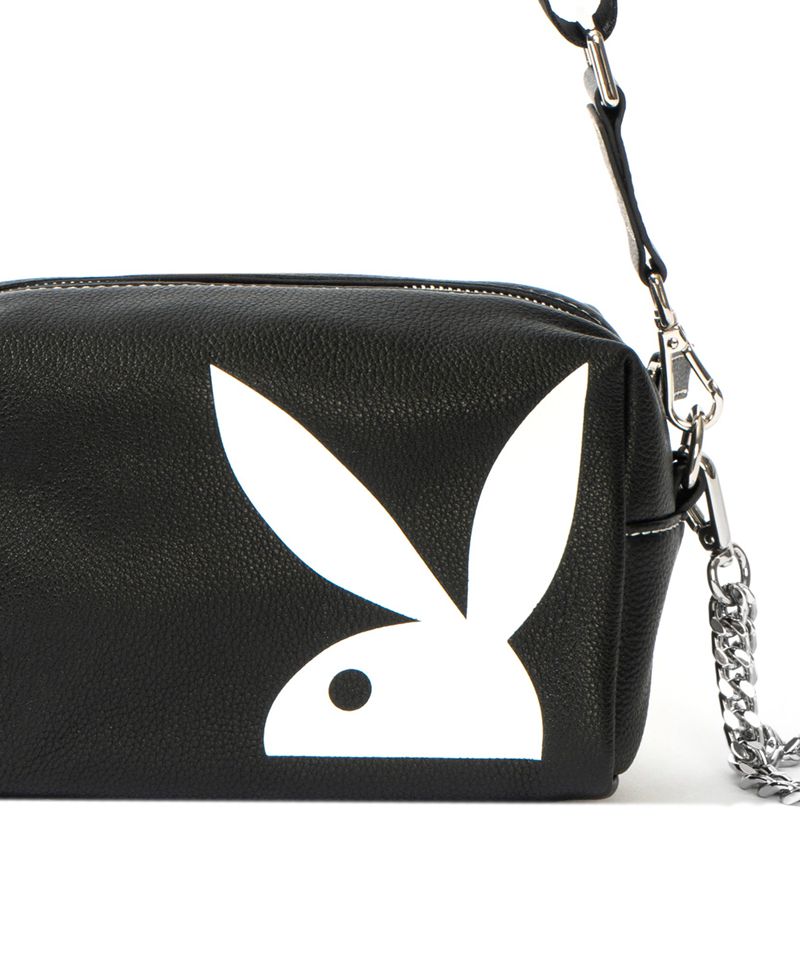 Bolsas De Mano Playboy Cuero Crossbody Mujer Negros | 0293-ROSGB