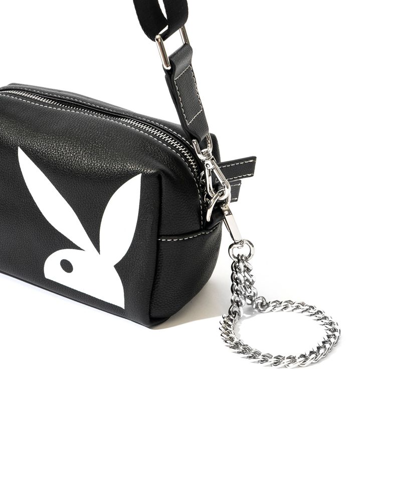 Bolsas De Mano Playboy Cuero Crossbody Mujer Negros | 0293-ROSGB