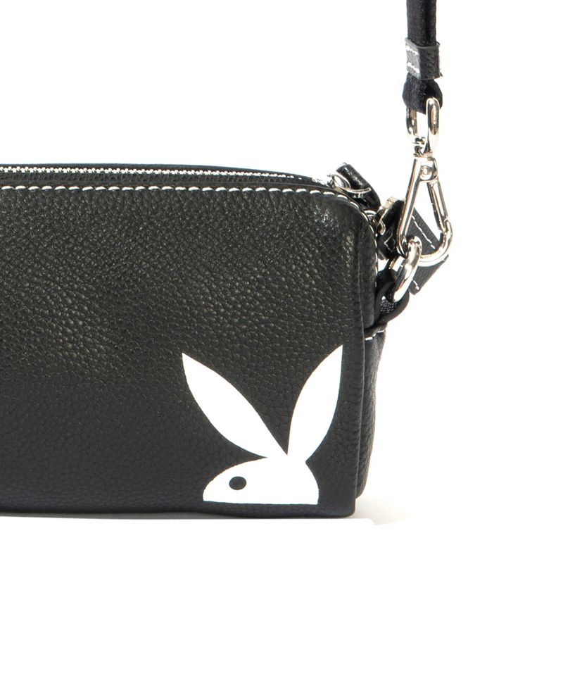 Bolsas De Mano Playboy Cuero Pouchette Mujer Negros | 3971-HZQGP