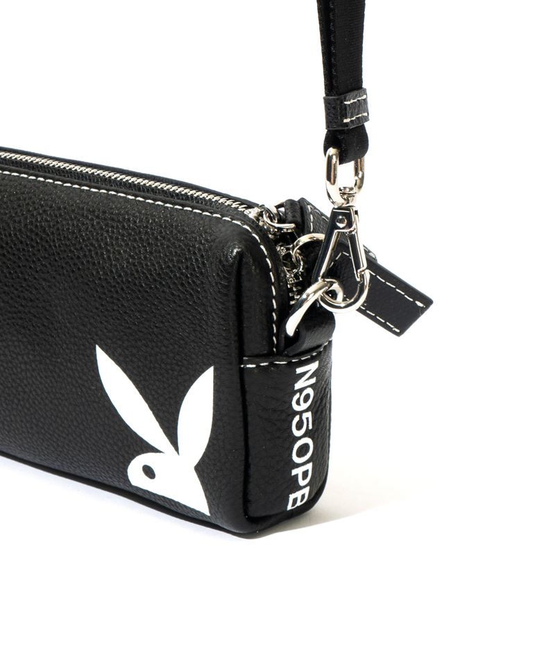 Bolsas De Mano Playboy Cuero Pouchette Mujer Negros | 3971-HZQGP