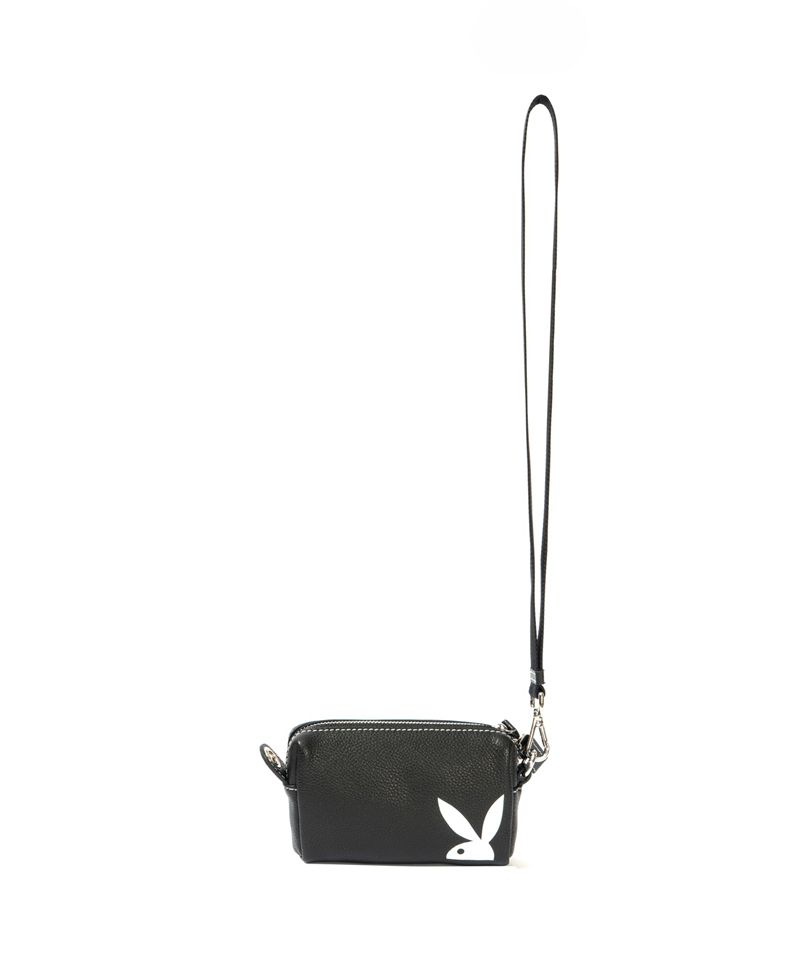 Bolsas De Mano Playboy Cuero Pouchette Mujer Negros | 3971-HZQGP