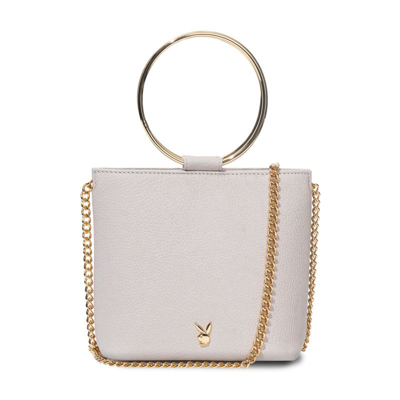 Bolsas De Mano Playboy Cuero Ring Clutch Mujer Creme | 4982-GKWRM