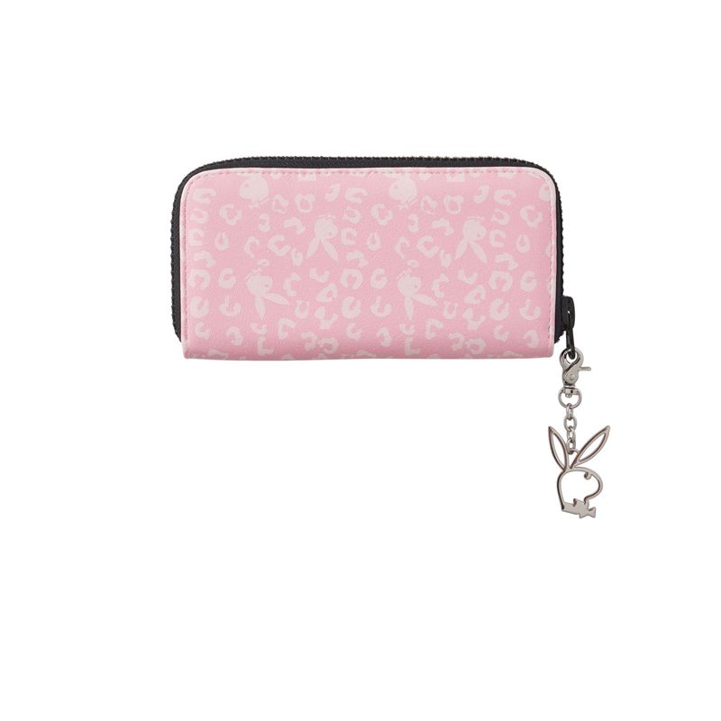 Bolsas De Mano Playboy Pink Cheetah Zip Wallet Mujer Rosas | 5764-LQKCP