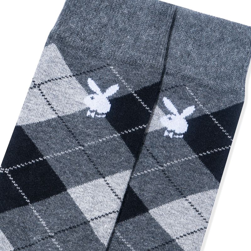 Calcetines Playboy Argyle Rabbit Head Hombre Grises | 7913-CPHQT