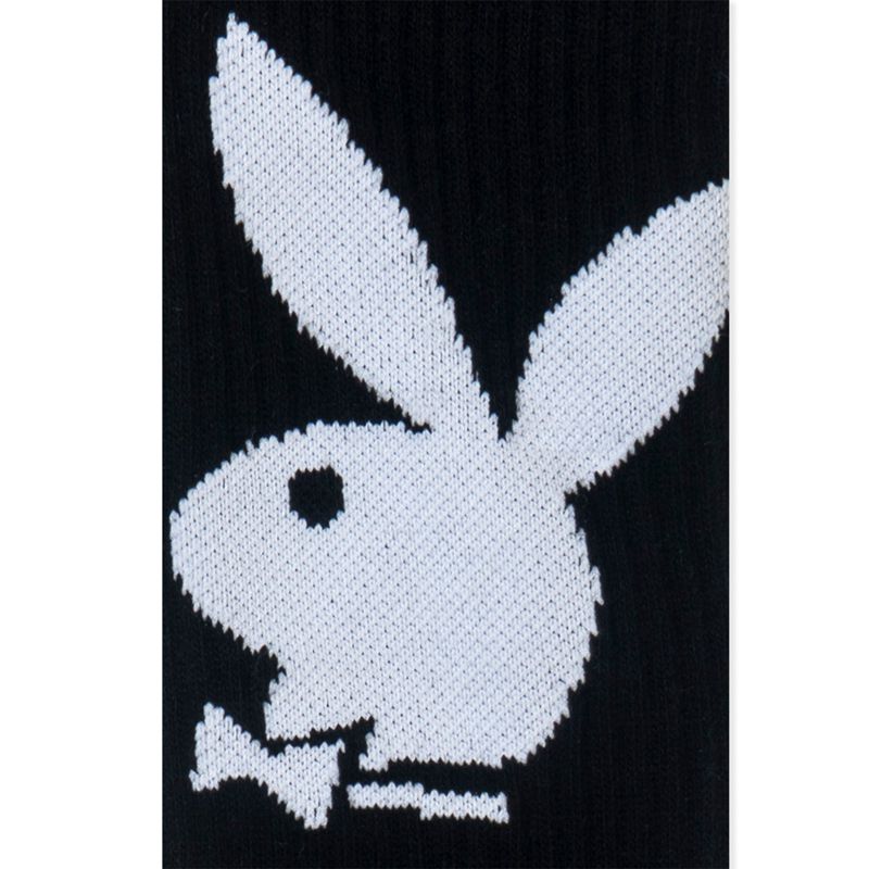 Calcetines Playboy Bunny Crew Hombre Negros | 8697-HRVQO