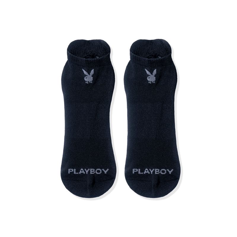 Calcetines Playboy Corta Rabbit Head Atléticos Hombre Negros | 9351-NPZYO