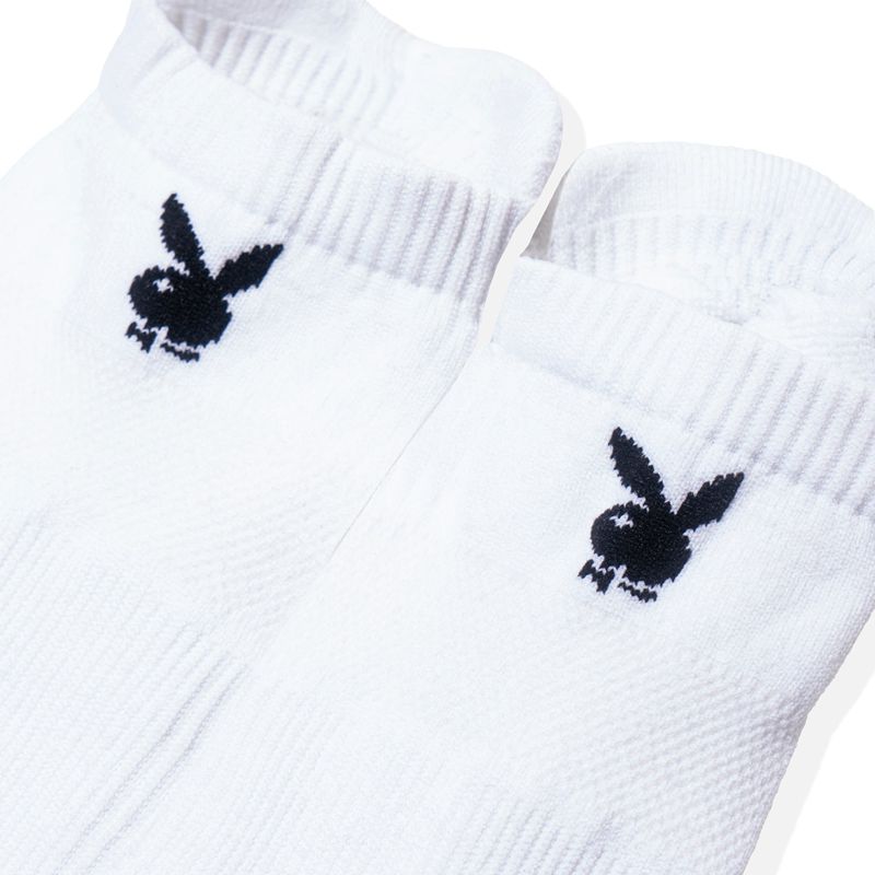 Calcetines Playboy Corta Rabbit Head Atléticos Hombre Negros | 9351-NPZYO