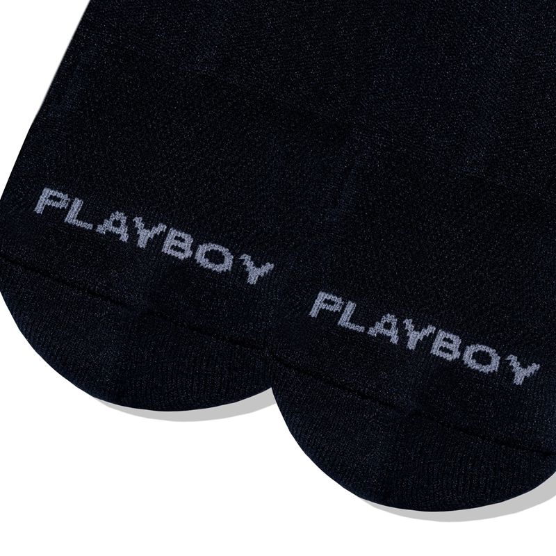 Calcetines Playboy Corta Rabbit Head Atléticos Hombre Negros | 9351-NPZYO