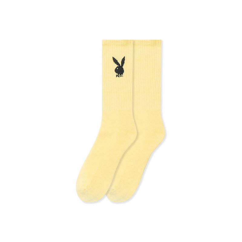 Calcetines Playboy Crew Hombre Blancos | 3657-QYXZU