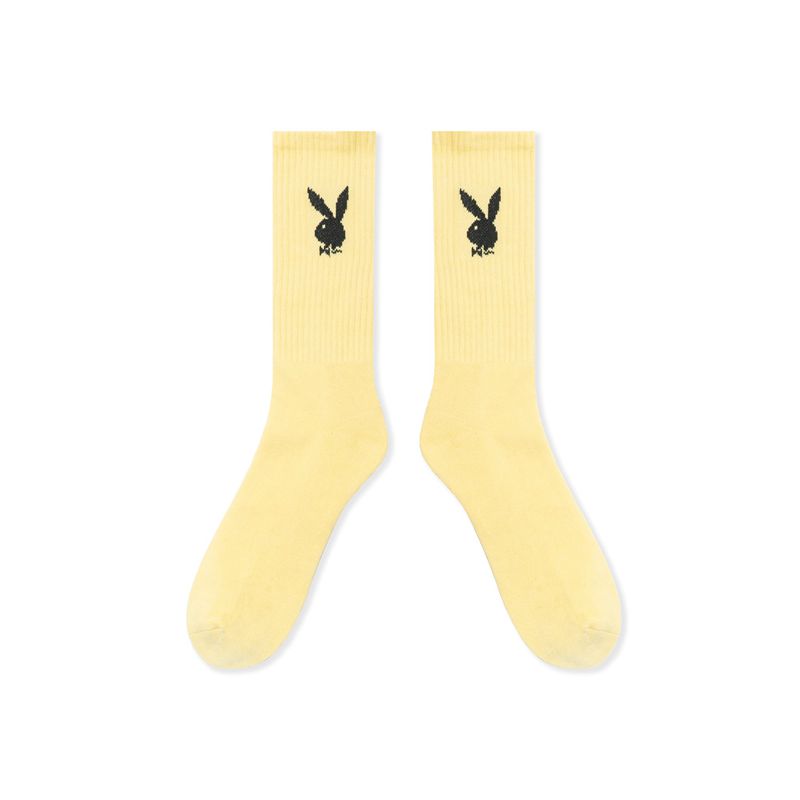 Calcetines Playboy Crew Hombre Blancos | 3657-QYXZU